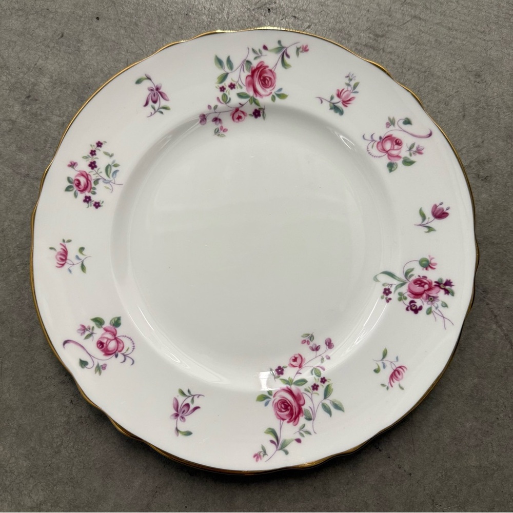 Crown Staffordshire England Fine Bone China Cake Plate. Floral Rim. Wedding